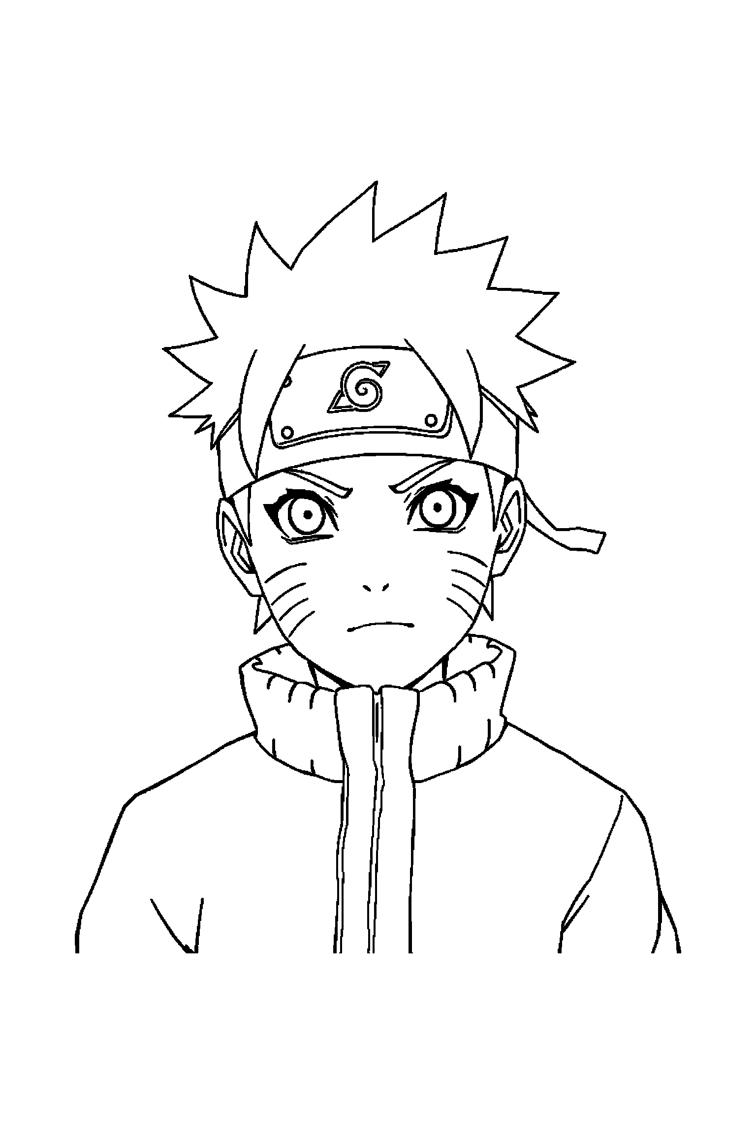 Coloriage Naruto gratuit à imprimer - Naruto assis qui sourit de tout son cœur Coloriage Naruto gratuit à imprimer : Naruto assis qui sourit de tout son cœur