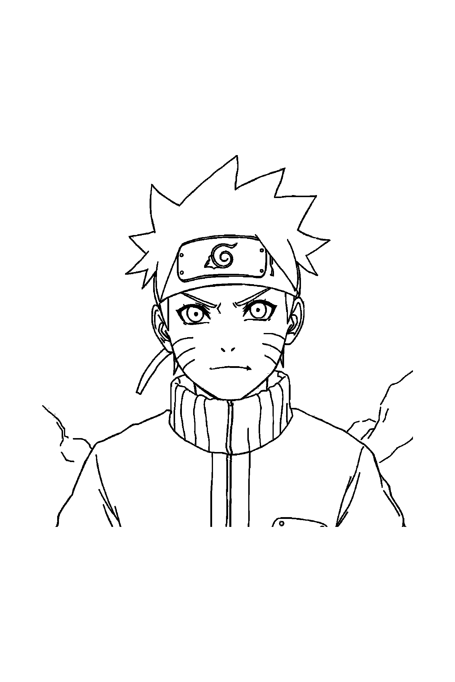 Coloriage Naruto gratuit à imprimer - portrait facile avec Sakura et de grands contours Coloriage Naruto gratuit à imprimer : portrait facile avec Sakura et de grands contours