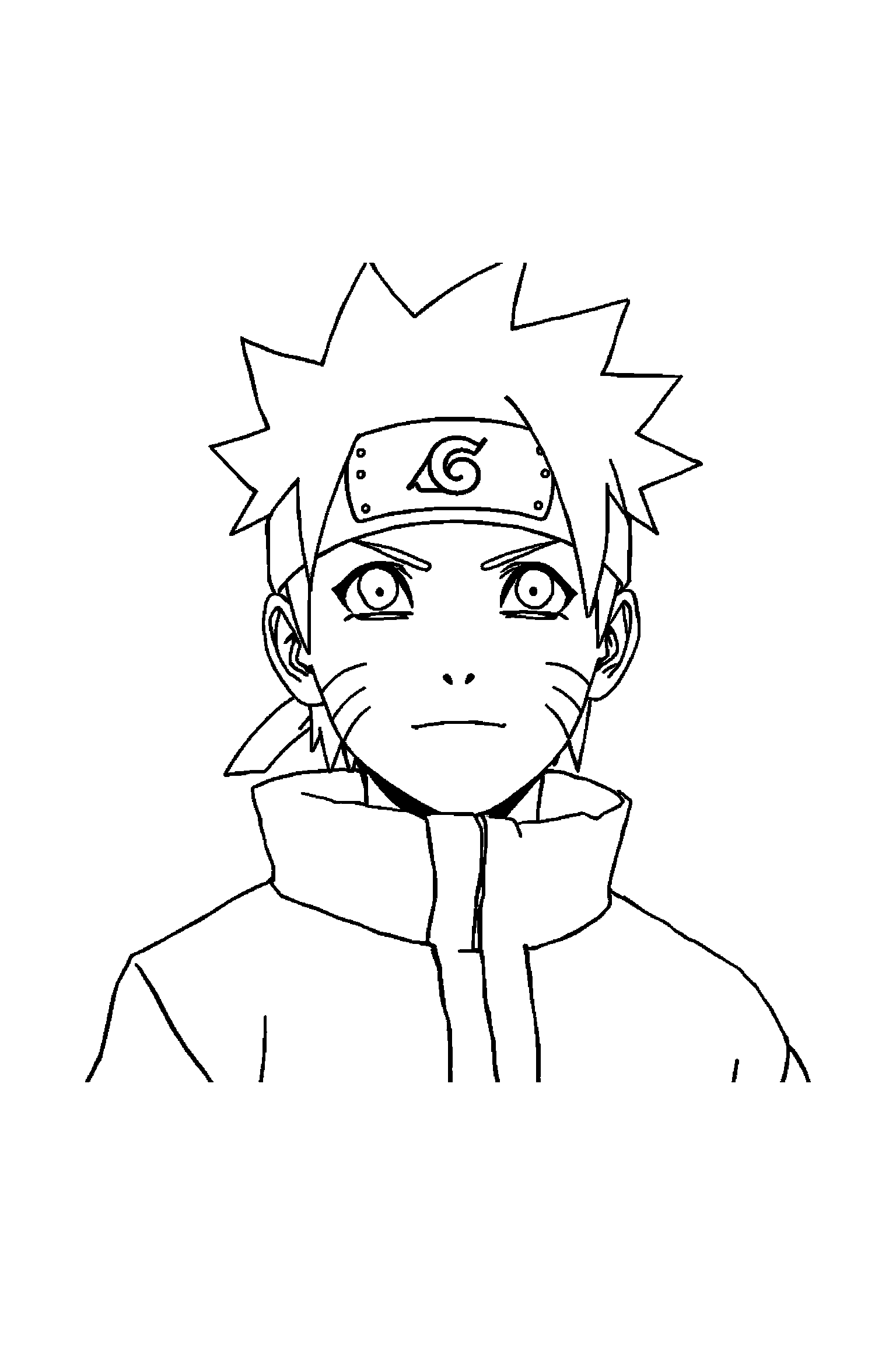 Coloriage Naruto gratuit à imprimer - un jeune ninja devant une feuille Coloriage Naruto gratuit à imprimer : un jeune ninja devant une feuille