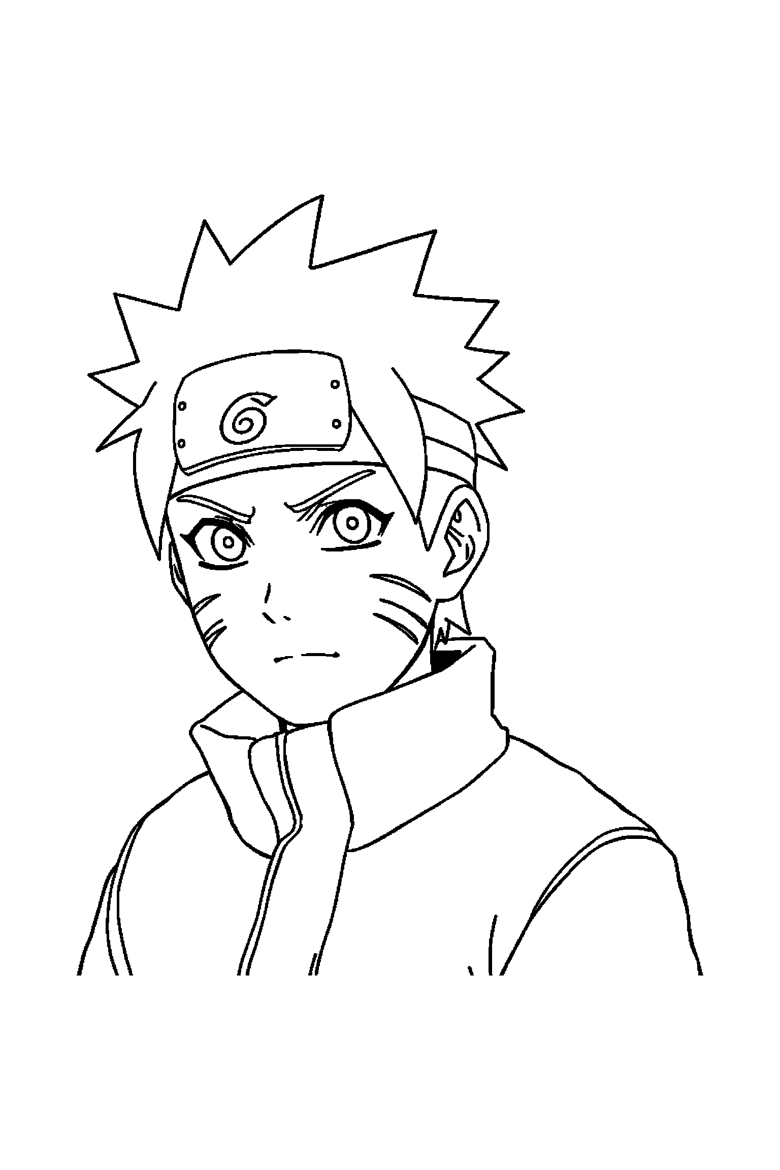 Coloriage Naruto gratuit à imprimer - Kakashi posé au centre de la page Coloriage Naruto gratuit à imprimer : Kakashi posé au centre de la page