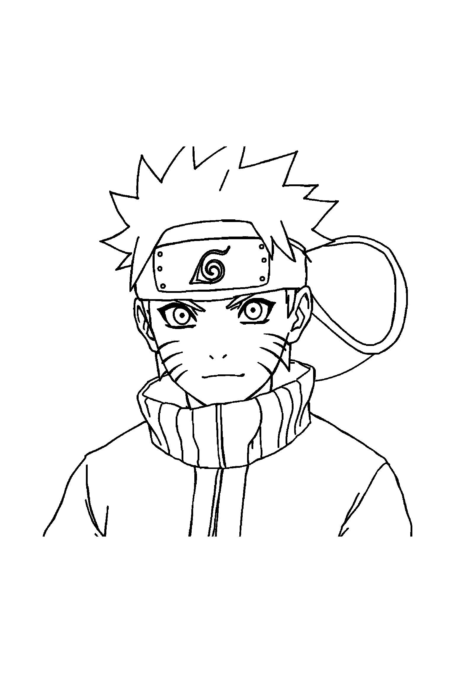 Coloriage Naruto gratuit à imprimer - Kakashi en portrait facile à colorier Coloriage Naruto gratuit à imprimer : Kakashi en portrait facile à colorier