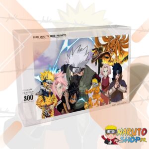 Puzzle Quiz Naruto Équipe 7 en attaque en bois