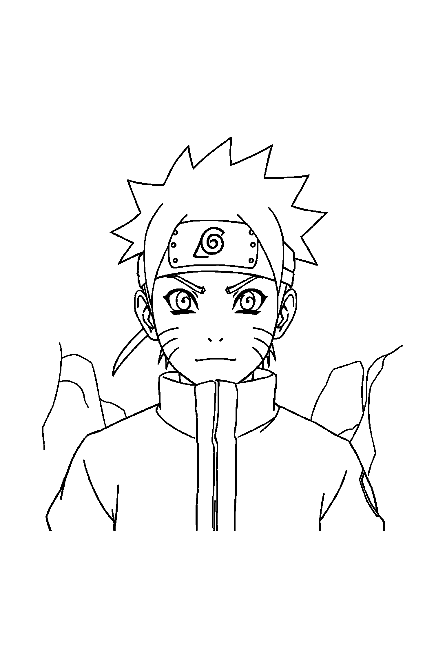 Coloriage Naruto gratuit à imprimer - Naruto debout avec une posture simple et lisible Coloriage Naruto gratuit à imprimer : Naruto debout avec une posture simple et lisible