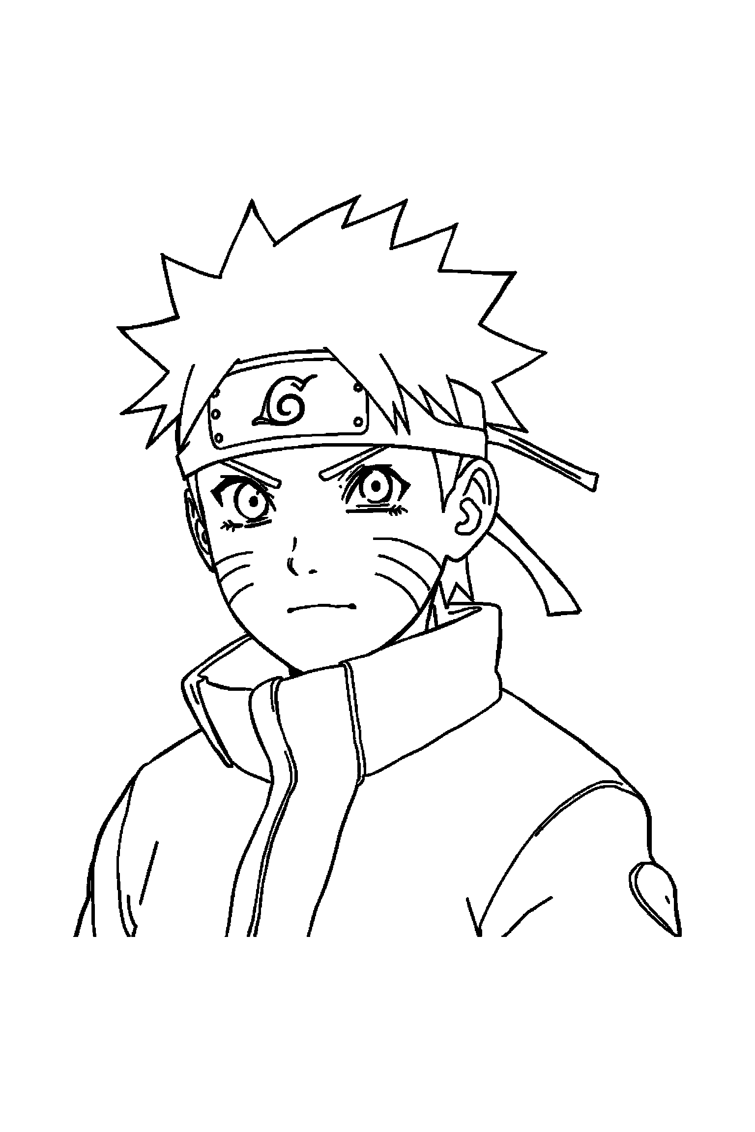 Coloriage Naruto gratuit à imprimer - Kakashi avec deux mains visibles et simples Coloriage Naruto gratuit à imprimer : Kakashi avec deux mains visibles et simples