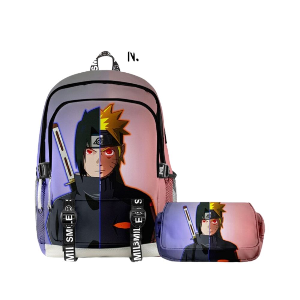 Sac à dos 2 pièces Naruto avec Itachi et Naruto, doublure en polyuréthane – Image 2