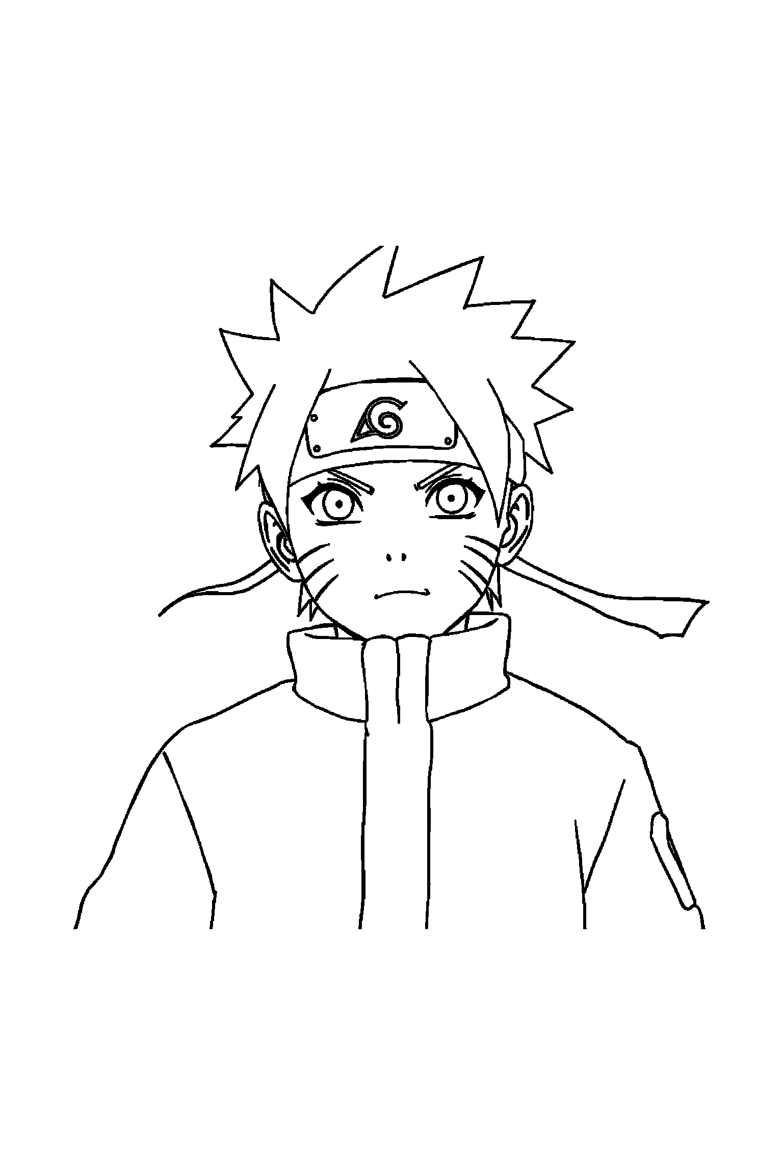 Coloriage Naruto gratuit à imprimer - un jeune ninja qui marche calmement Coloriage Naruto gratuit à imprimer : un jeune ninja qui marche calmement