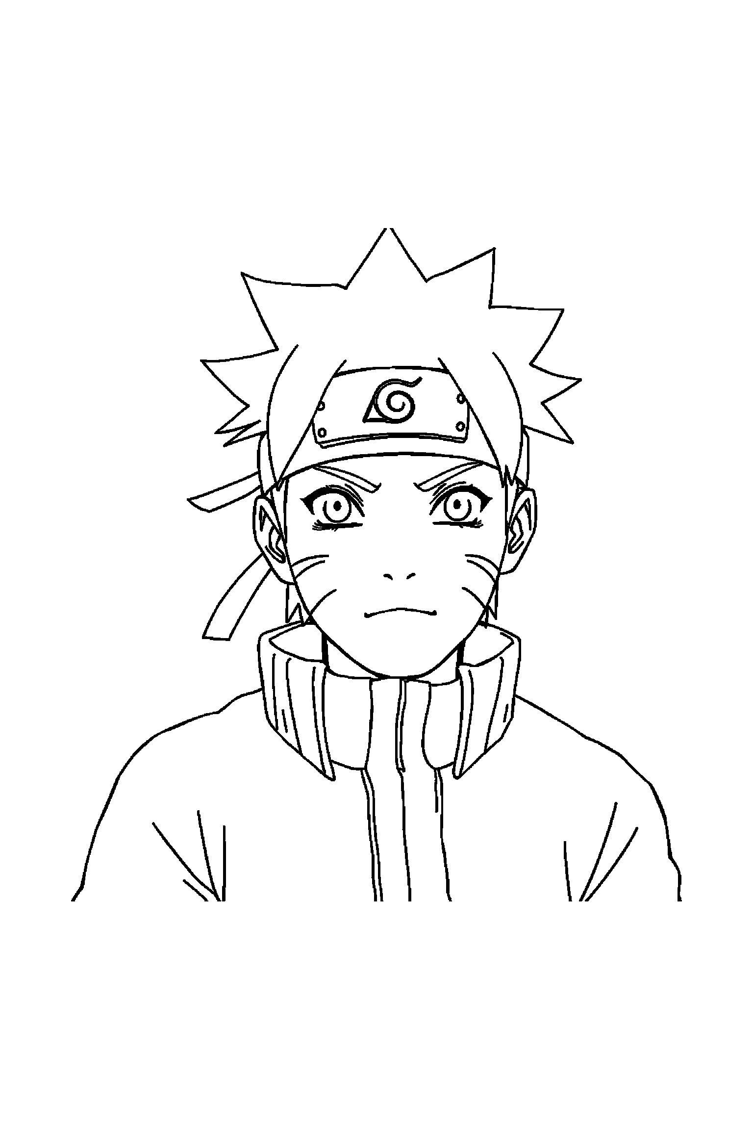 Coloriage Naruto gratuit à imprimer - Naruto dans une pose héroïque facile Coloriage Naruto gratuit à imprimer : Naruto dans une pose héroïque facile