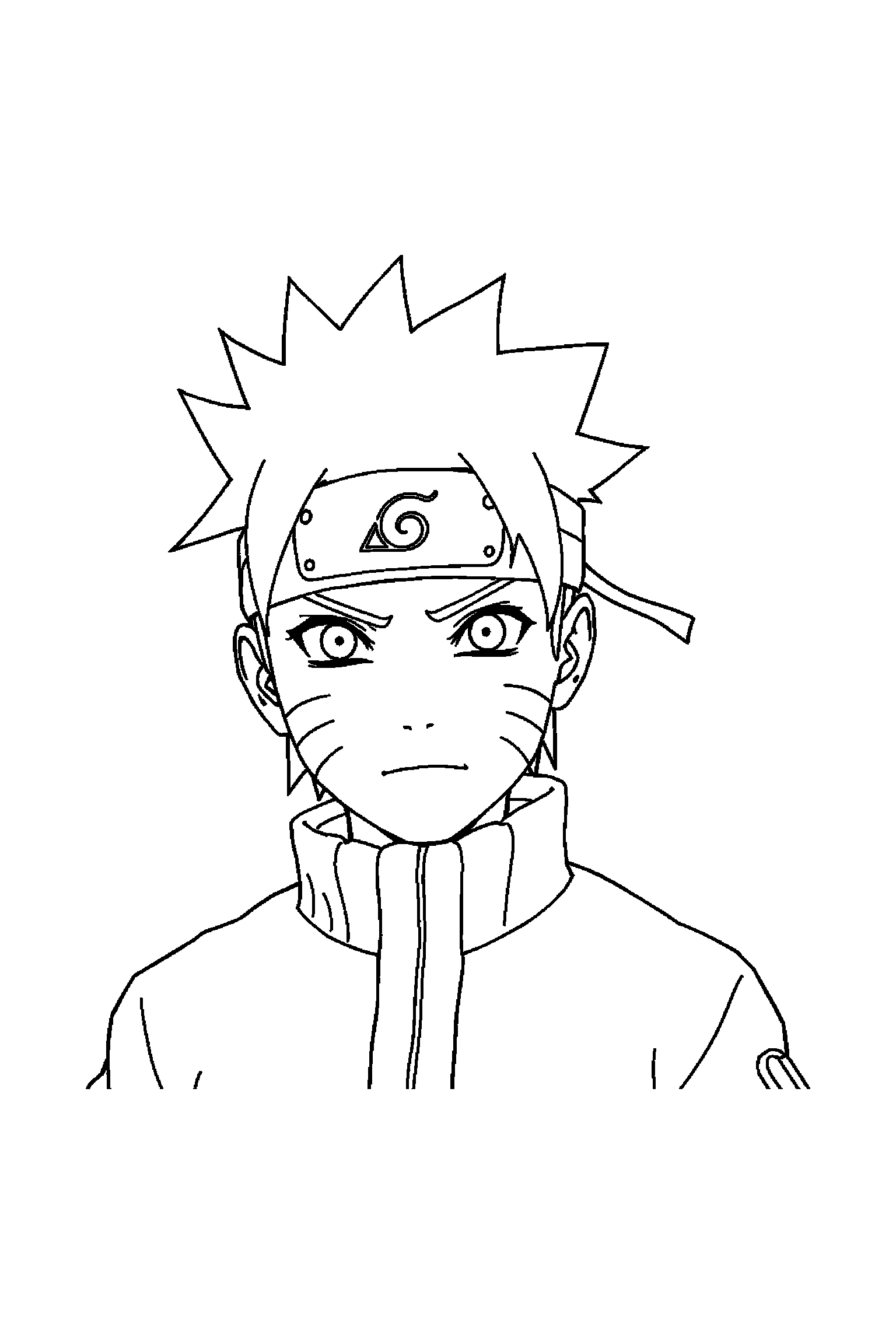 Coloriage Naruto gratuit à imprimer - Kakashi avec un décor très simple Coloriage Naruto gratuit à imprimer : Kakashi avec un décor très simple