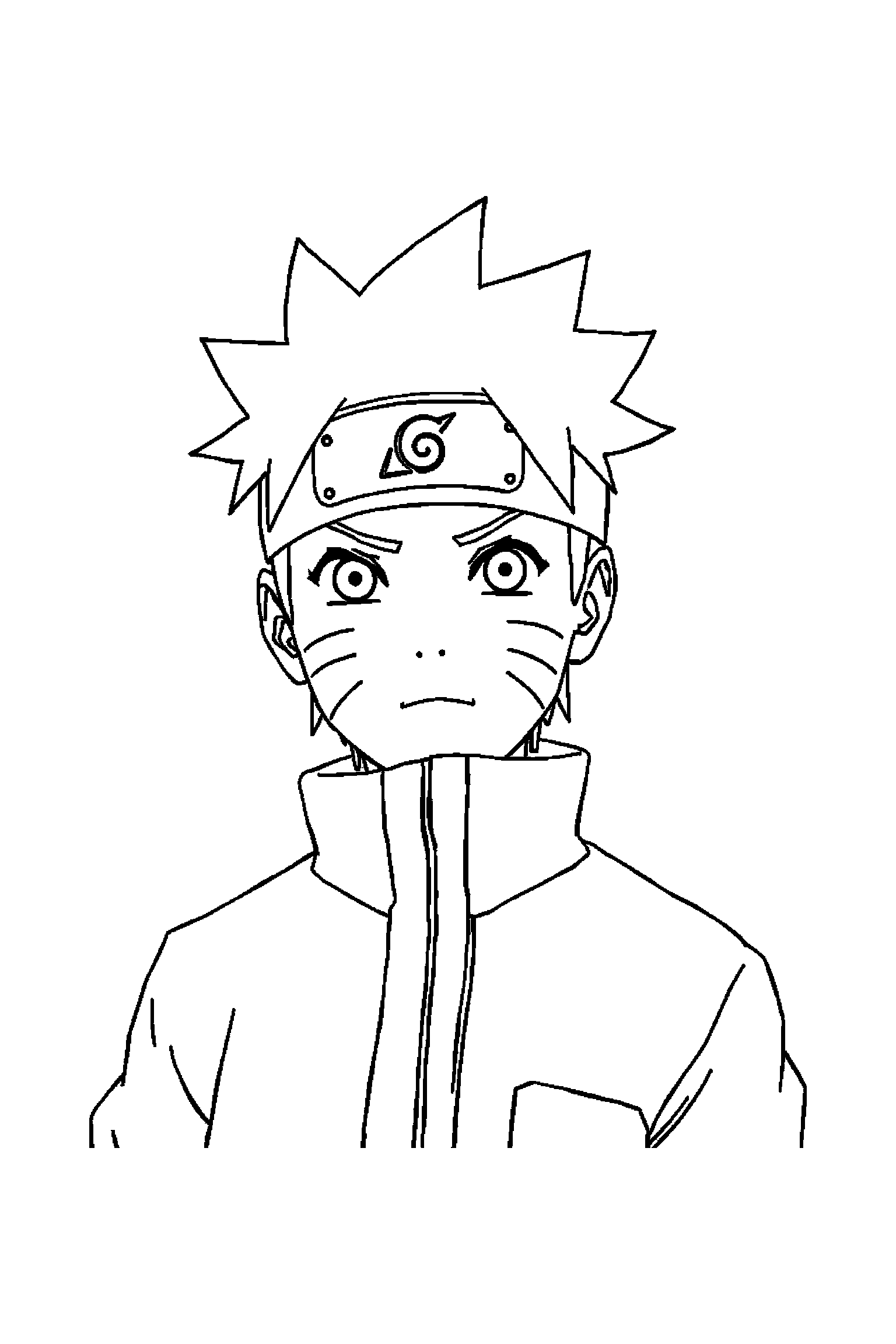 Coloriage Naruto gratuit à imprimer - Naruto qui lève le bras dans une pose anatomique claire Coloriage Naruto gratuit à imprimer : Naruto qui lève le bras dans une pose anatomique claire