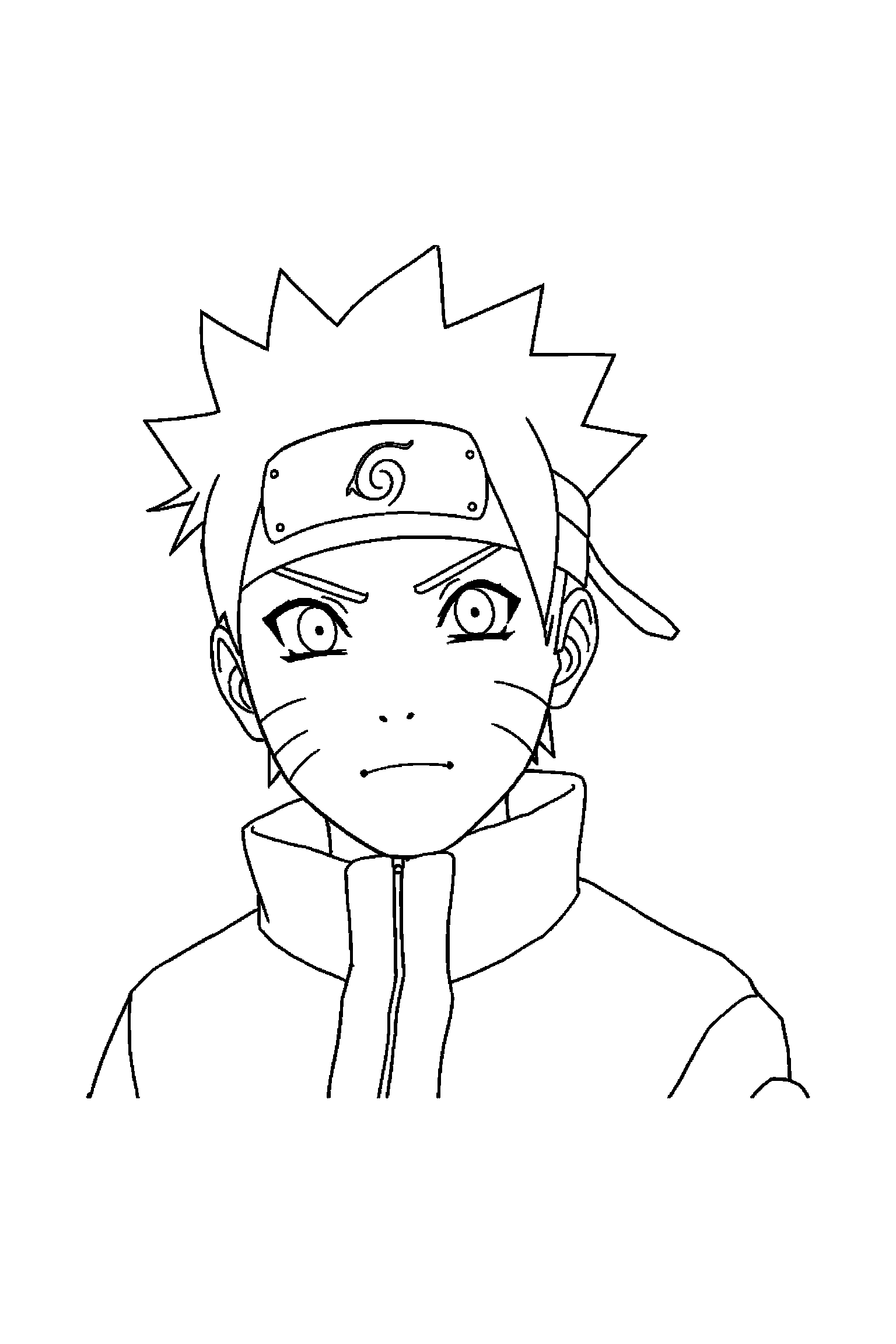 Coloriage Naruto gratuit à imprimer - Sakura au centre avec nuages en arrière-plan Coloriage Naruto gratuit à imprimer : Sakura au centre avec nuages en arrière-plan