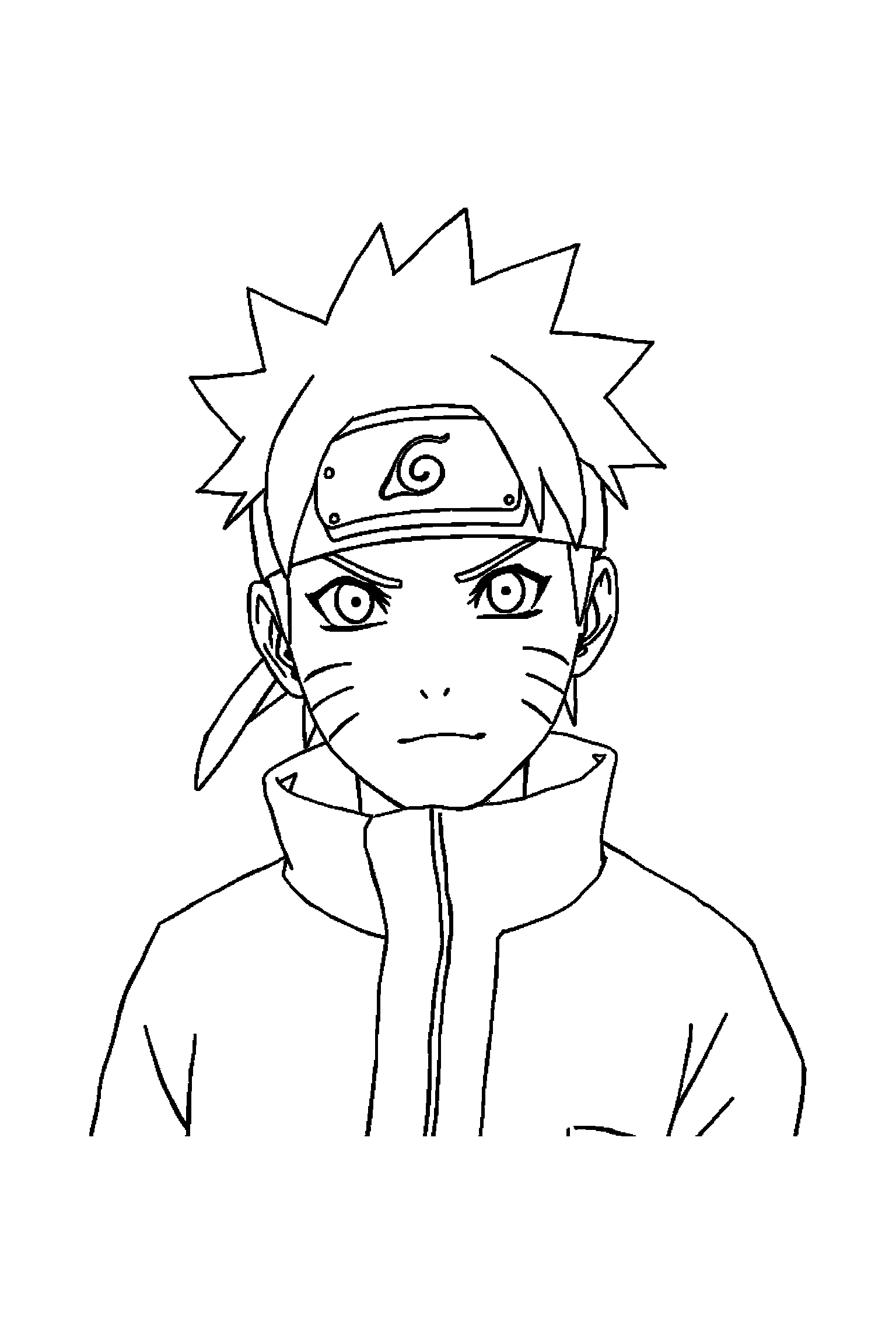 Coloriage Naruto gratuit à imprimer - un jeune ninja dans une pose de profil simple Coloriage Naruto gratuit à imprimer : un jeune ninja dans une pose de profil simple