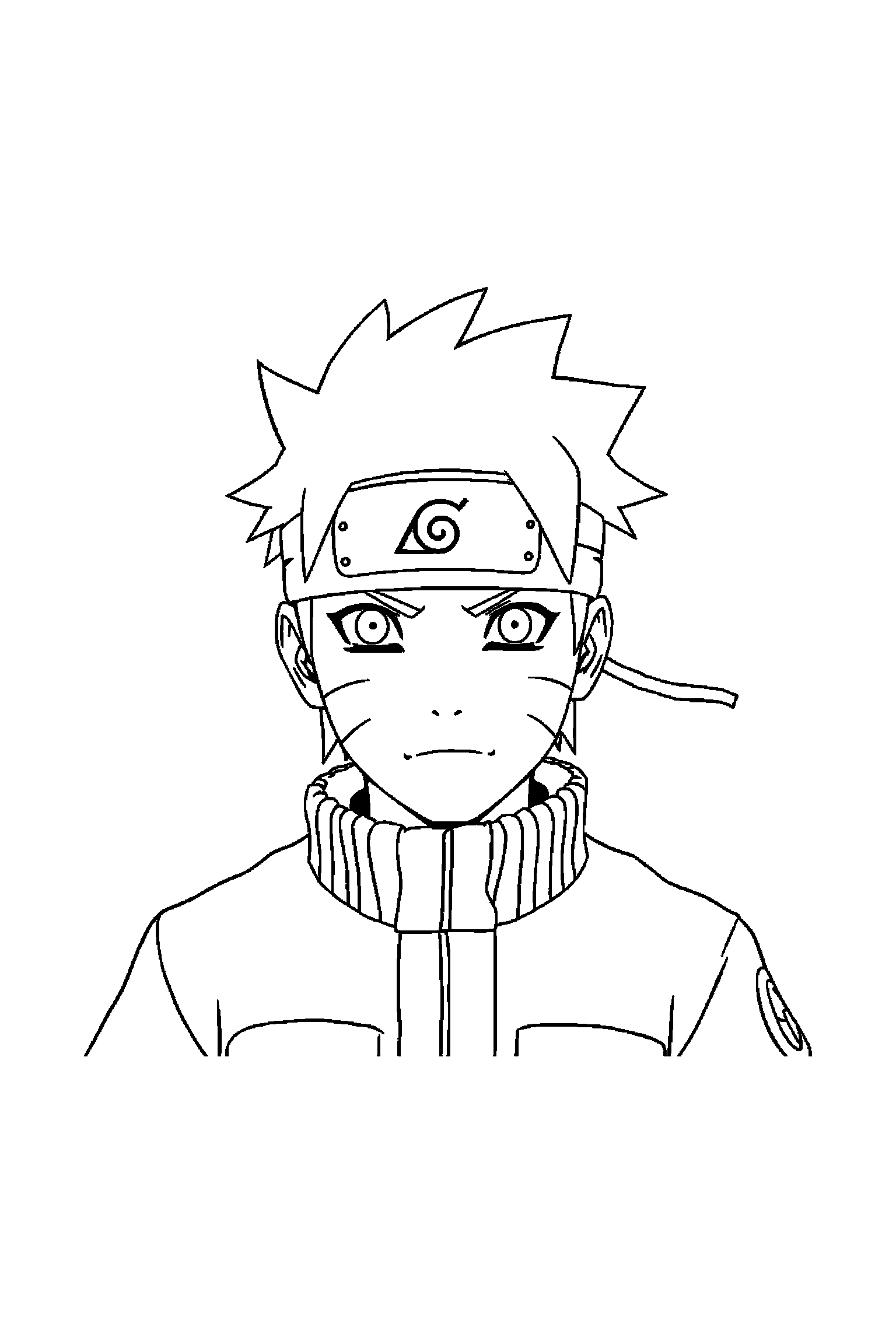 Coloriage Naruto gratuit à imprimer - Naruto avec un accessoire facile à colorier Coloriage Naruto gratuit à imprimer : Naruto avec un accessoire facile à colorier