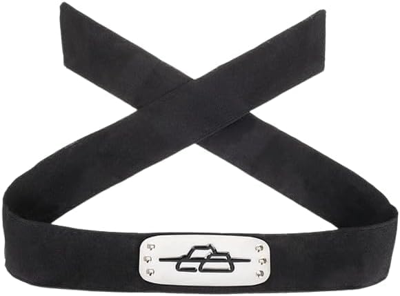 Bandana Naruto Deidara noir avec plaque frontale – Image 2