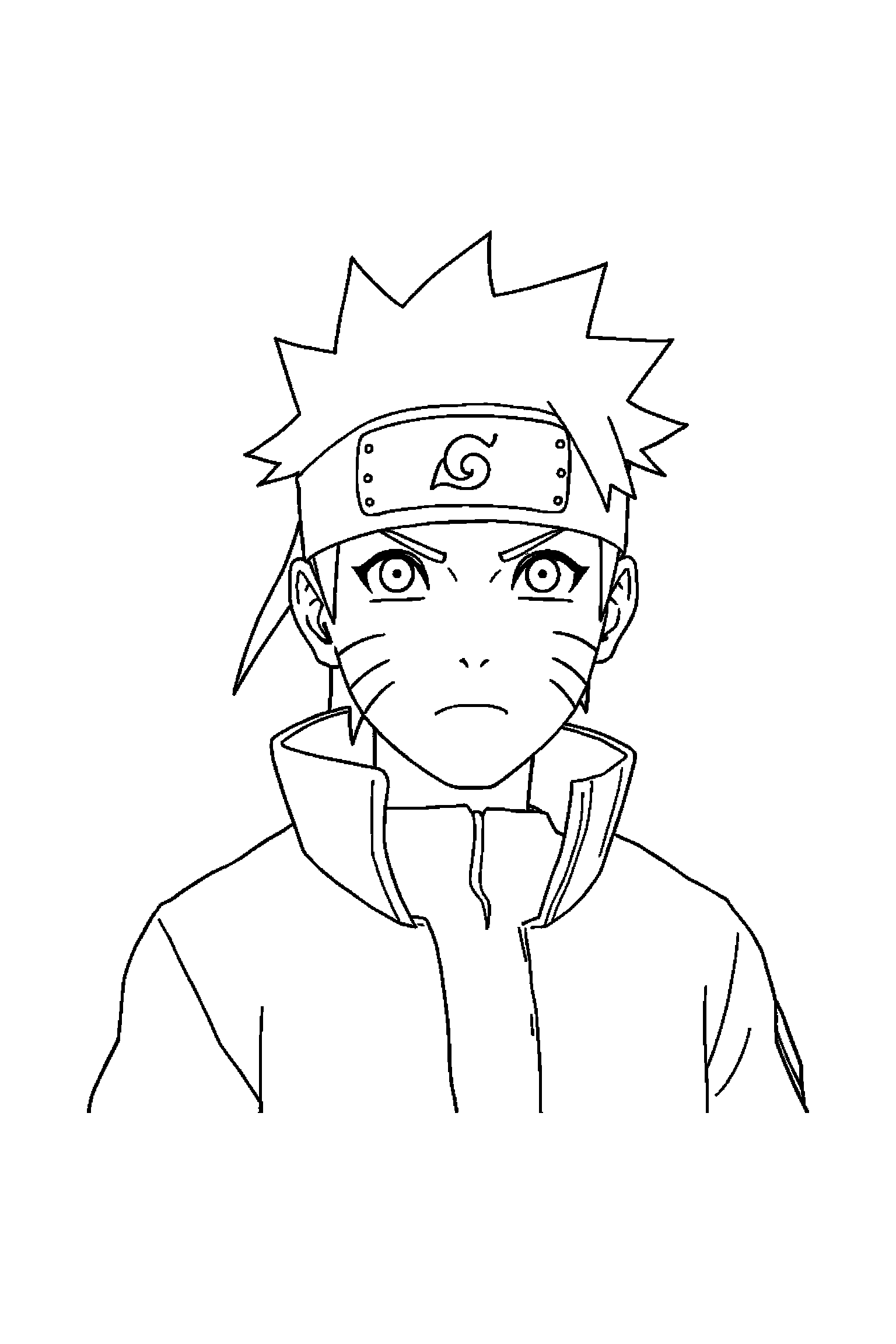Coloriage Naruto gratuit à imprimer - Naruto dans le village de Konoha Coloriage Naruto gratuit à imprimer : Naruto dans le village de Konoha
