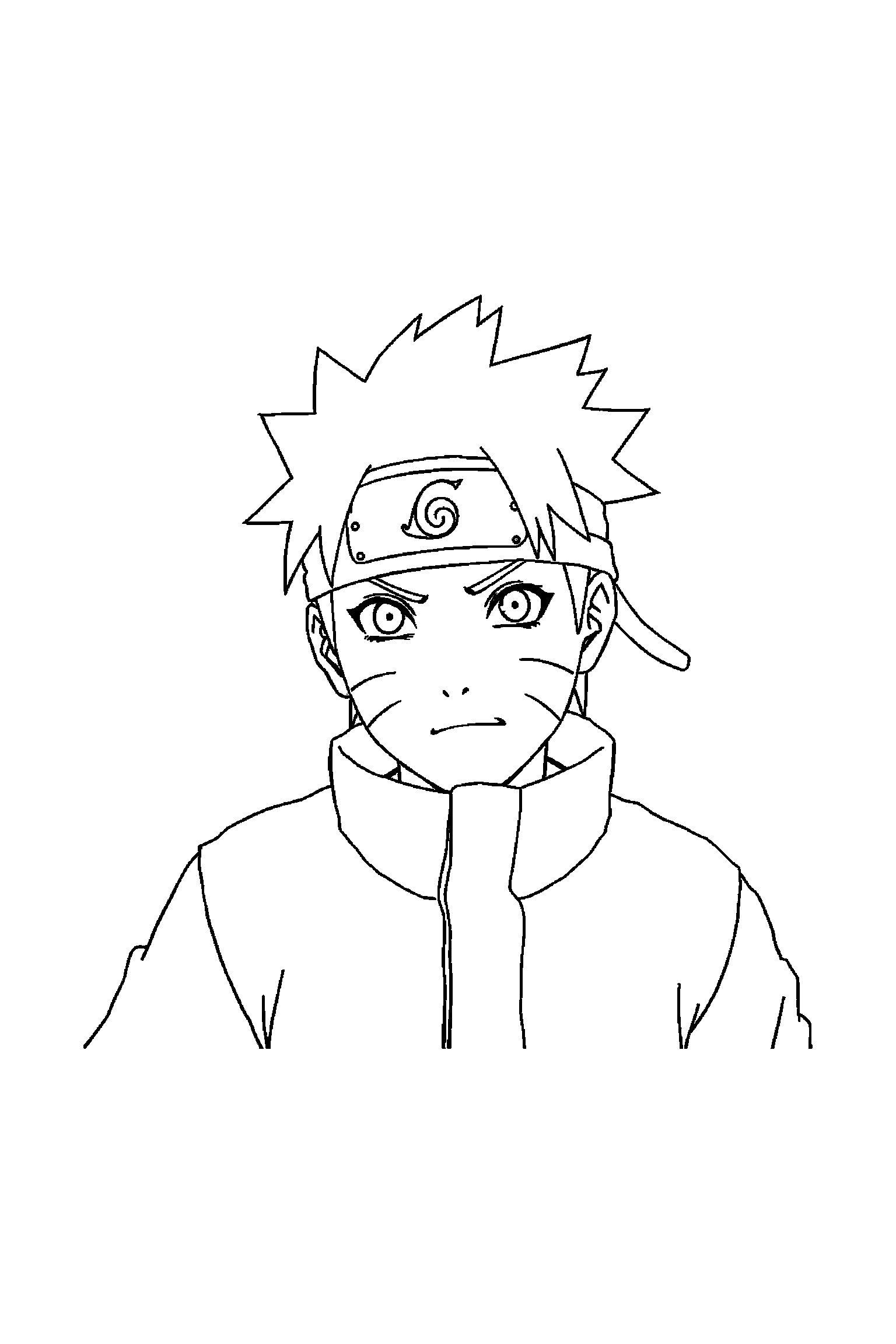 Coloriage Naruto gratuit à imprimer - Kakashi avec un décor d'arrière-plan Coloriage Naruto gratuit à imprimer : Kakashi avec un décor d'arrière-plan
