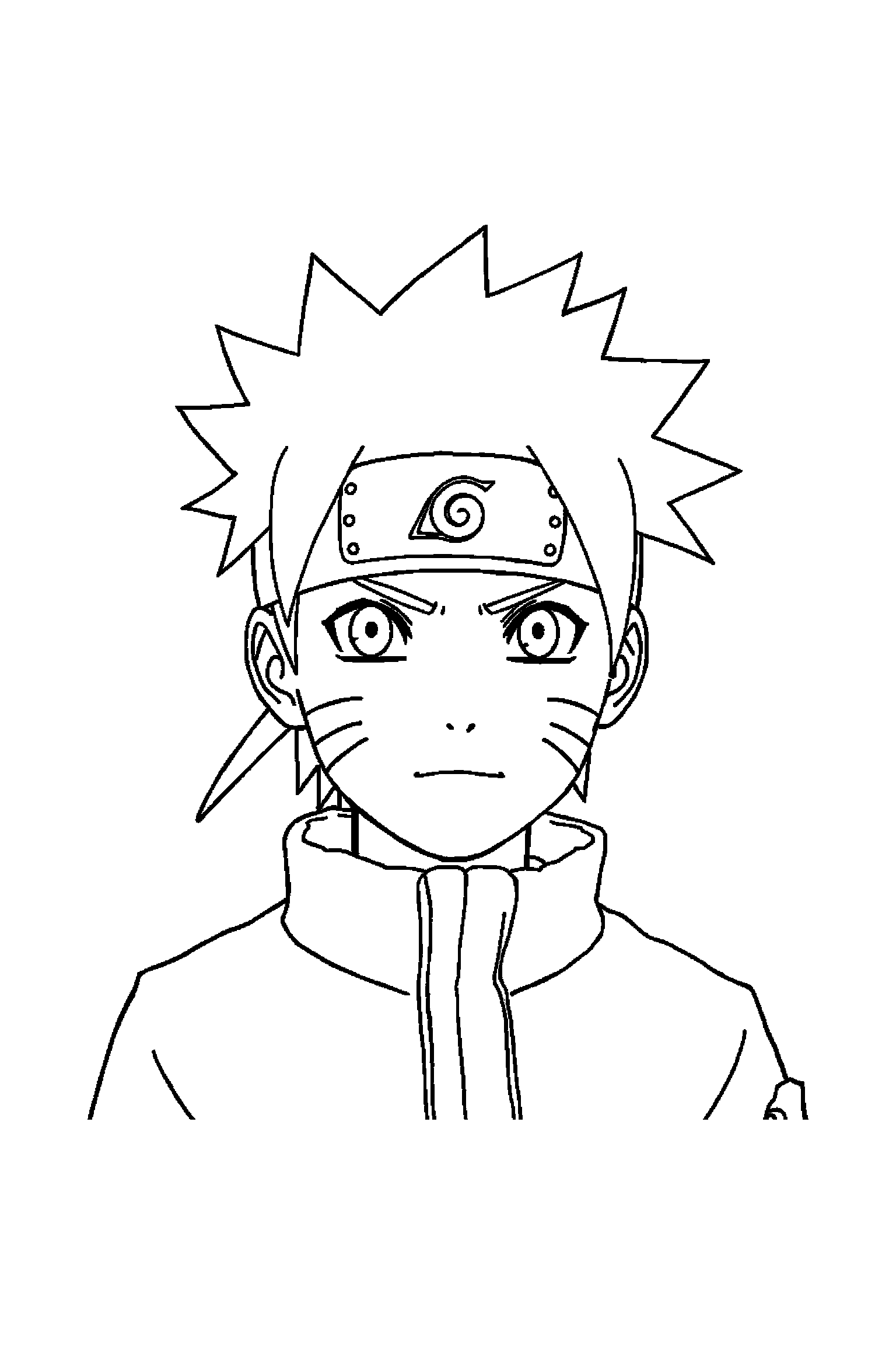 Coloriage Naruto gratuit à imprimer - Naruto devant un fond décoré avec tourbillons Coloriage Naruto gratuit à imprimer : Naruto devant un fond décoré avec tourbillons
