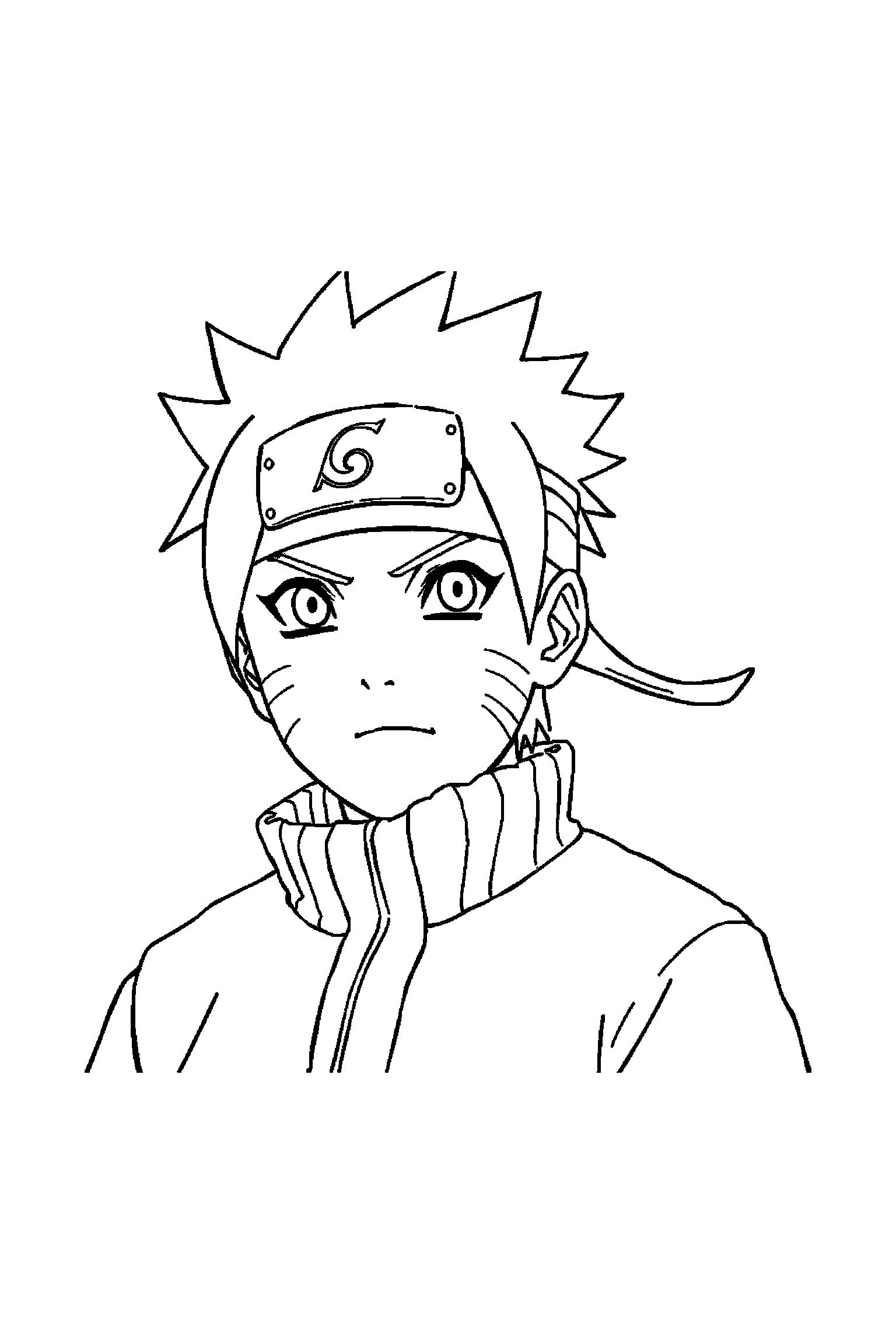 Coloriage Naruto gratuit à imprimer - Sakura entouré par des motifs nuages Coloriage Naruto gratuit à imprimer : Sakura entouré par des motifs nuages