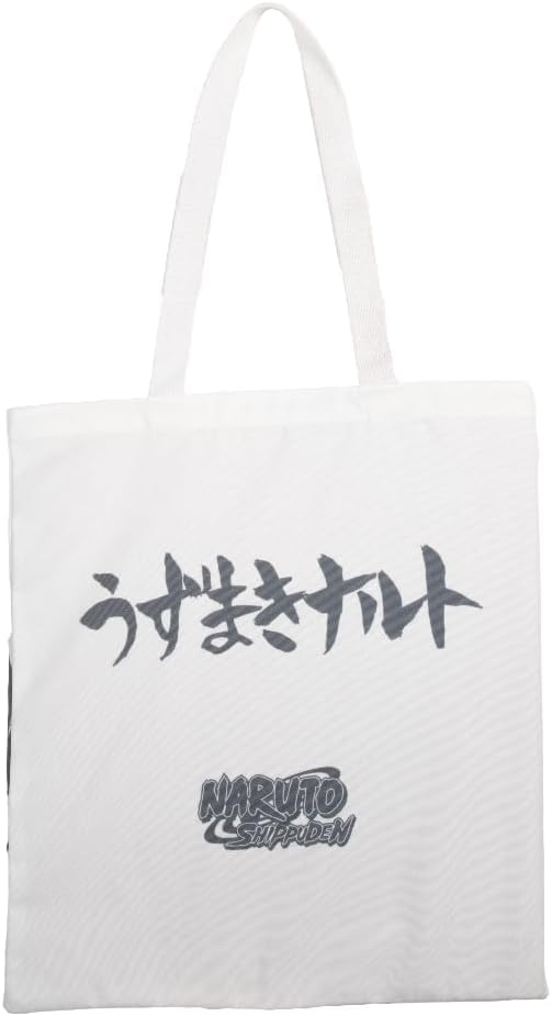 Sac tote Naruto Shippuden blanc à longues anses – Image 2