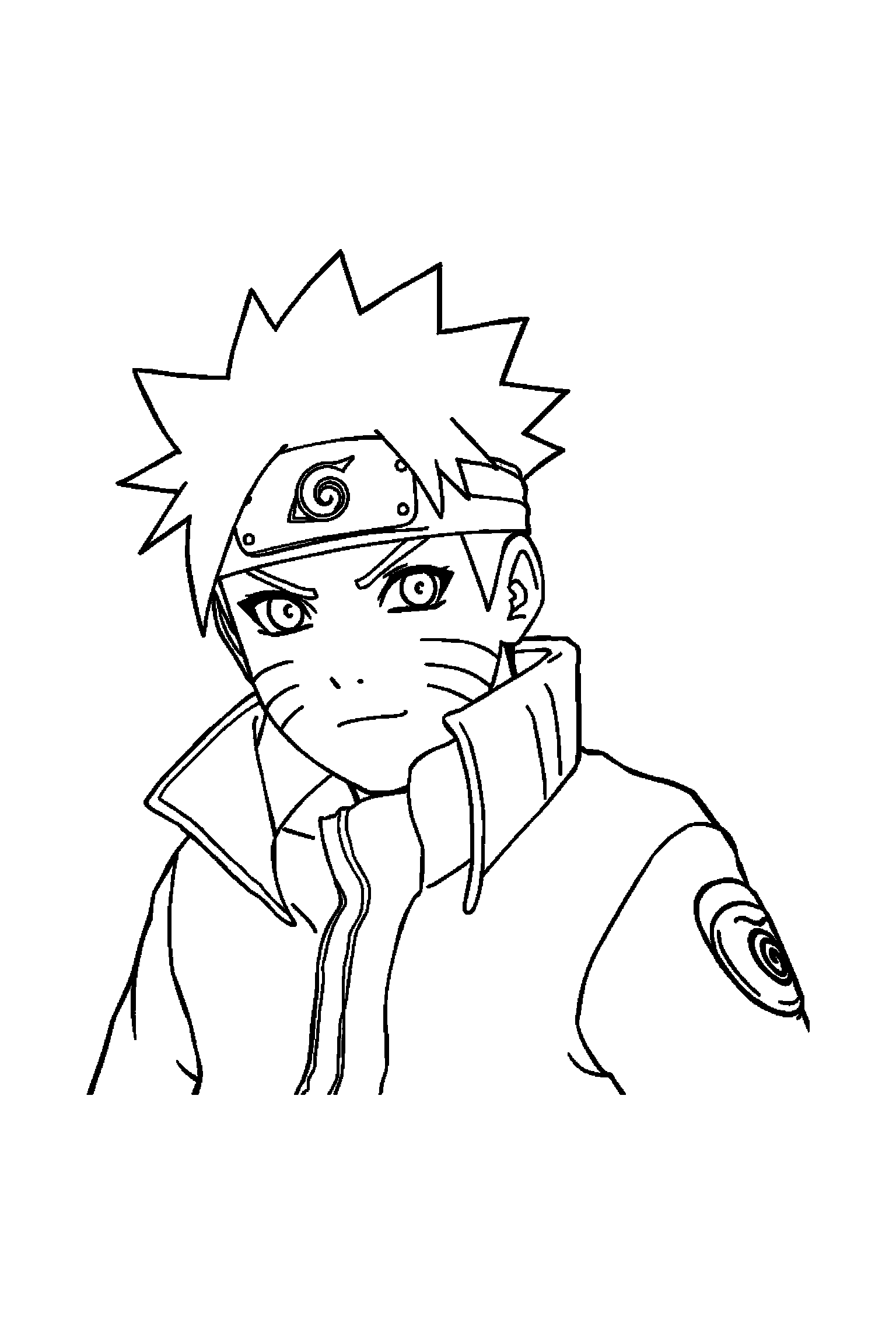 Coloriage Naruto gratuit à imprimer - un jeune ninja dans une scène joyeuse Coloriage Naruto gratuit à imprimer : un jeune ninja dans une scène joyeuse
