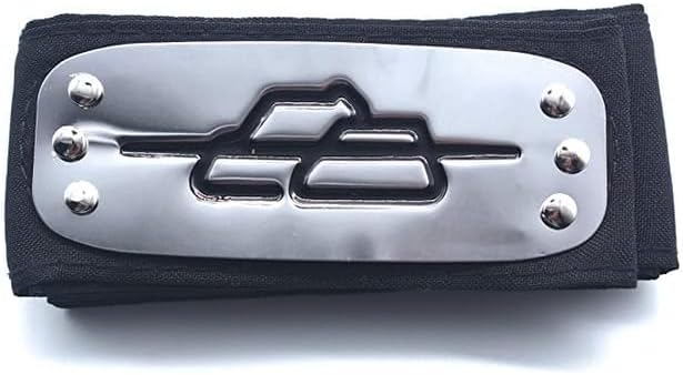Bandana Naruto Deidara noir avec plaque frontale – Image 3