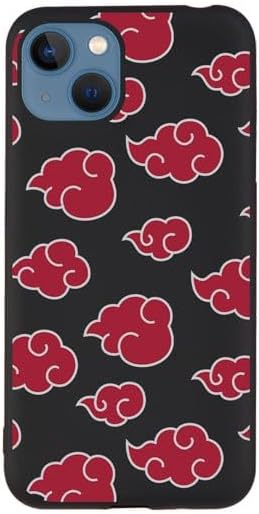 Coque Naruto Akatsuki en silicone liquide noir pour iPhone