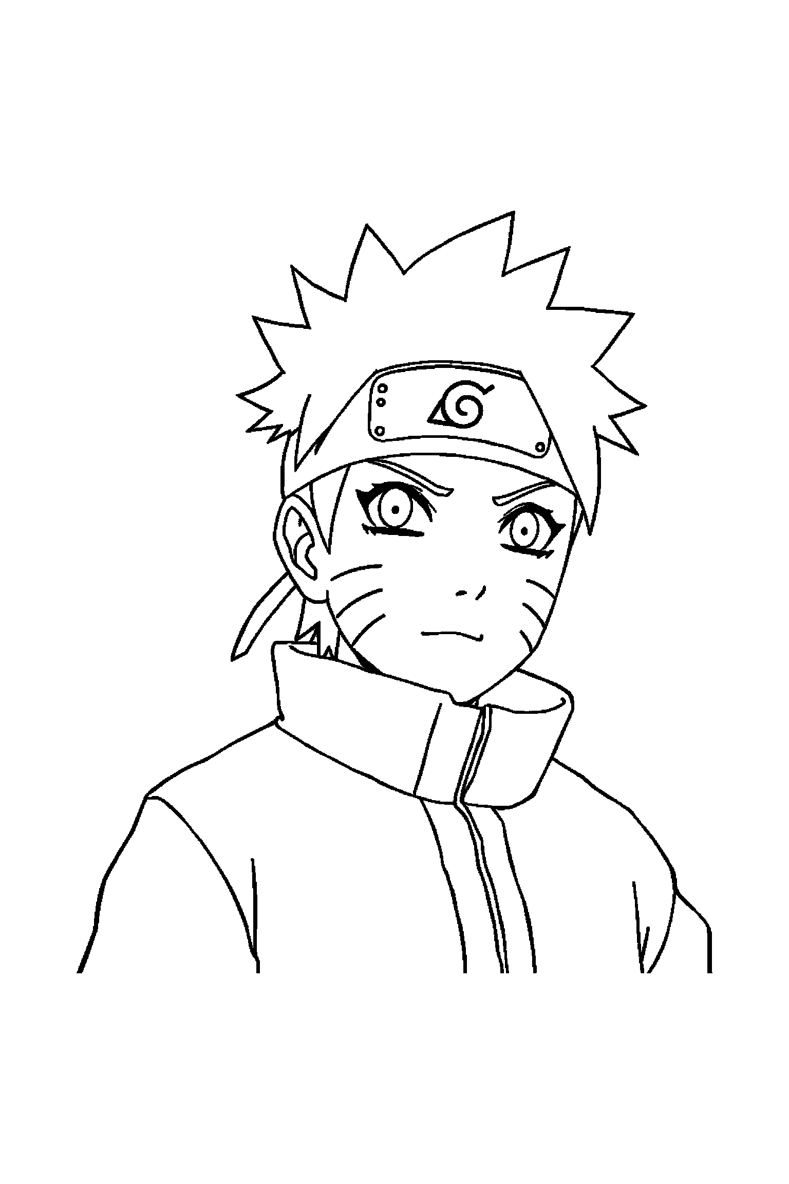 Coloriage Naruto gratuit à imprimer - Sakura en mouvement avec des lignes simples Coloriage Naruto gratuit à imprimer : Sakura en mouvement avec des lignes simples
