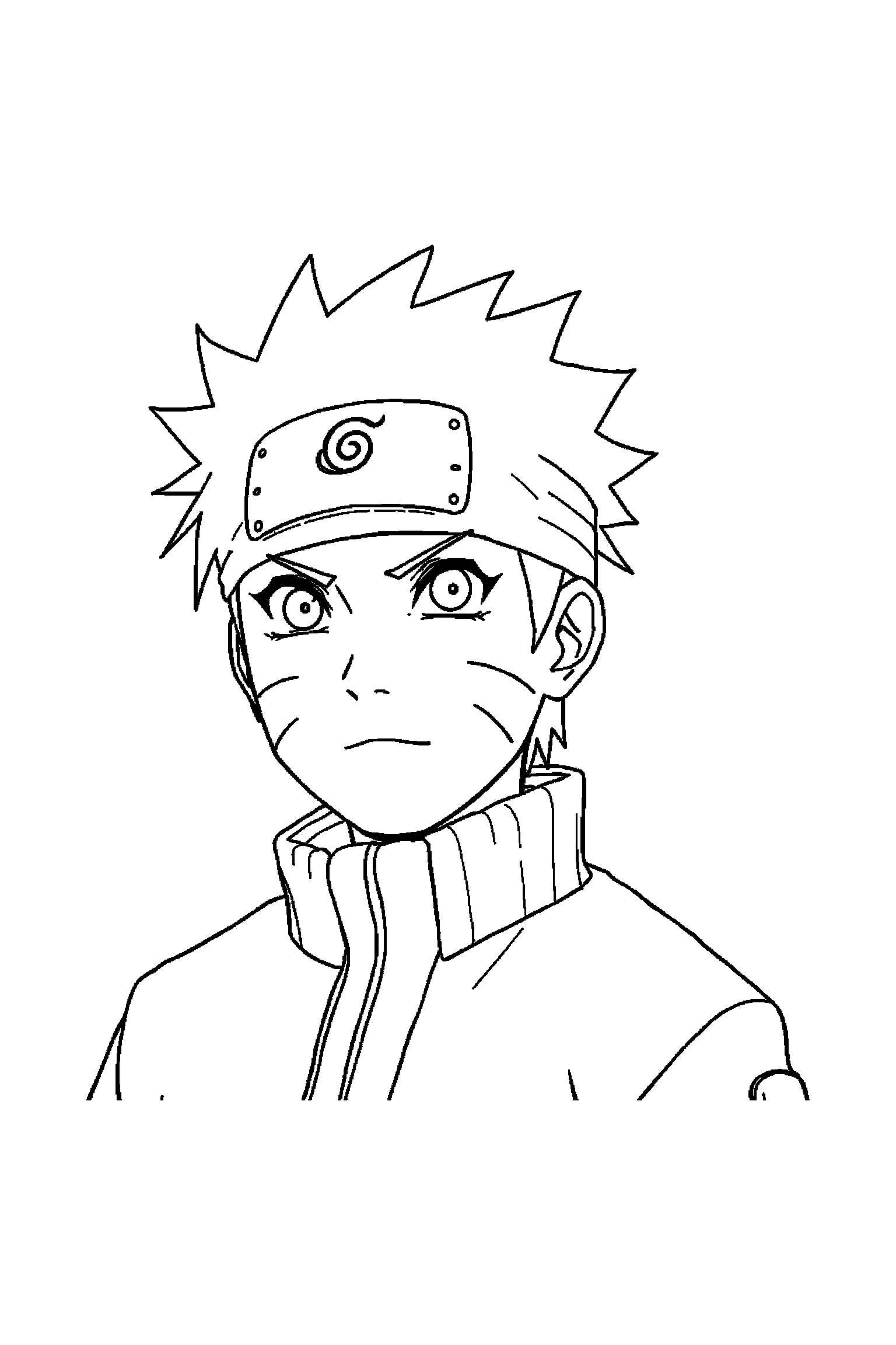 Coloriage Naruto gratuit à imprimer - Kakashi dans un cadre décoratif léger Coloriage Naruto gratuit à imprimer : Kakashi dans un cadre décoratif léger