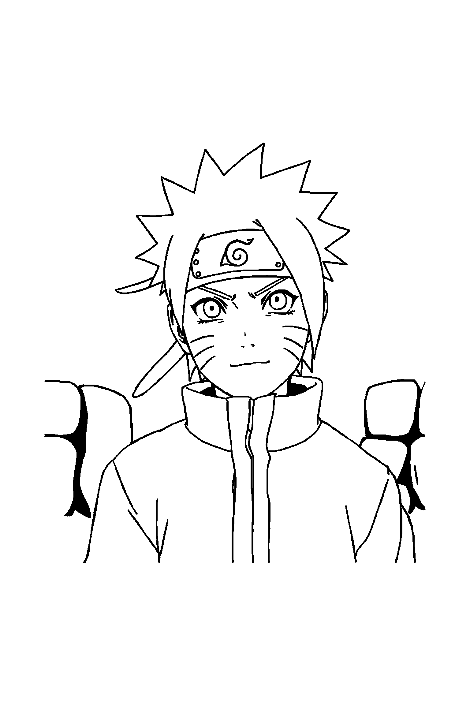 Coloriage Naruto gratuit à imprimer - un jeune ninja avec une feuille, lignes de vitesse et arrière-plan complet Coloriage Naruto gratuit à imprimer : un jeune ninja avec une feuille, lignes de vitesse et arrière-plan complet