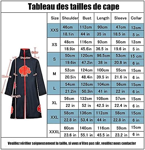 Costume Akatsuki Naruto Itachi avec accessoires, taille XS – Image 2
