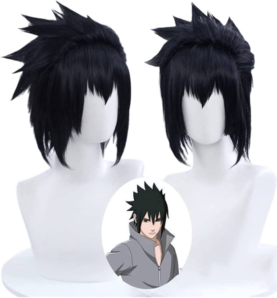 Perruque noire de cosplay Sasuke Uchiwa | Naruto Shippuden