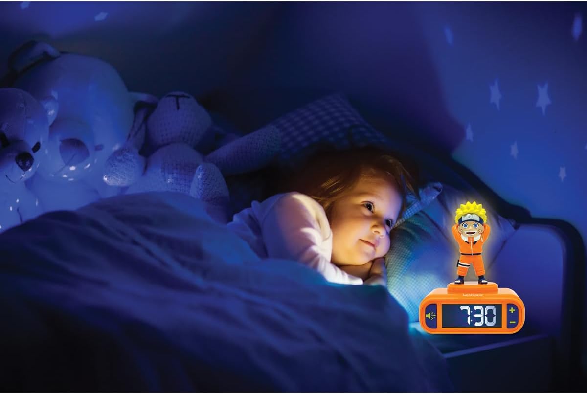 Réveil veilleuse Naruto orange avec écran LCD rétro-éclairé – Image 3
