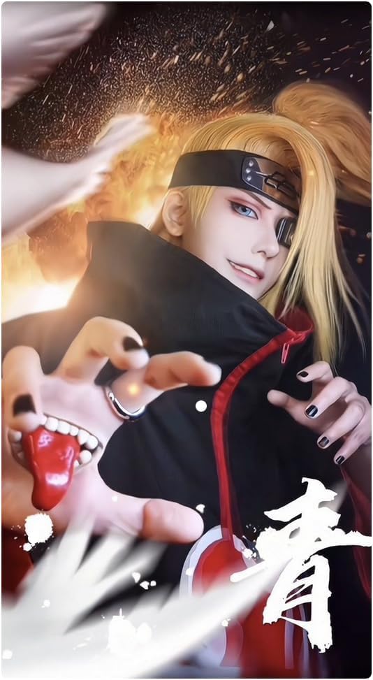 Bandana Naruto Deidara noir avec plaque frontale – Image 5