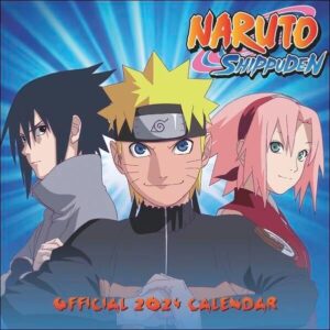 Agenda Naruto 2024 argenté avec notes et images, 30,5 x 30,5 cm
