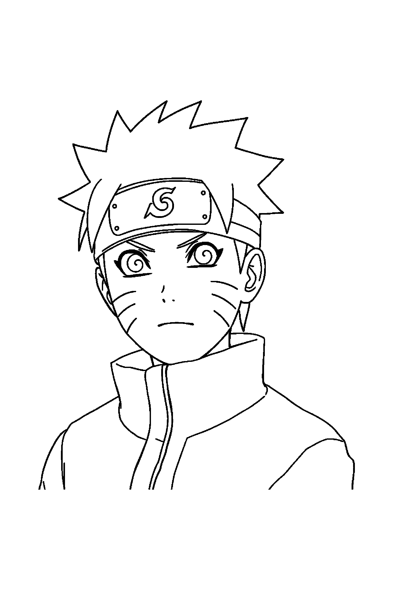 Coloriage Naruto gratuit à imprimer - Naruto avec décor détaillé de le village de Konoha Coloriage Naruto gratuit à imprimer : Naruto avec décor détaillé de le village de Konoha