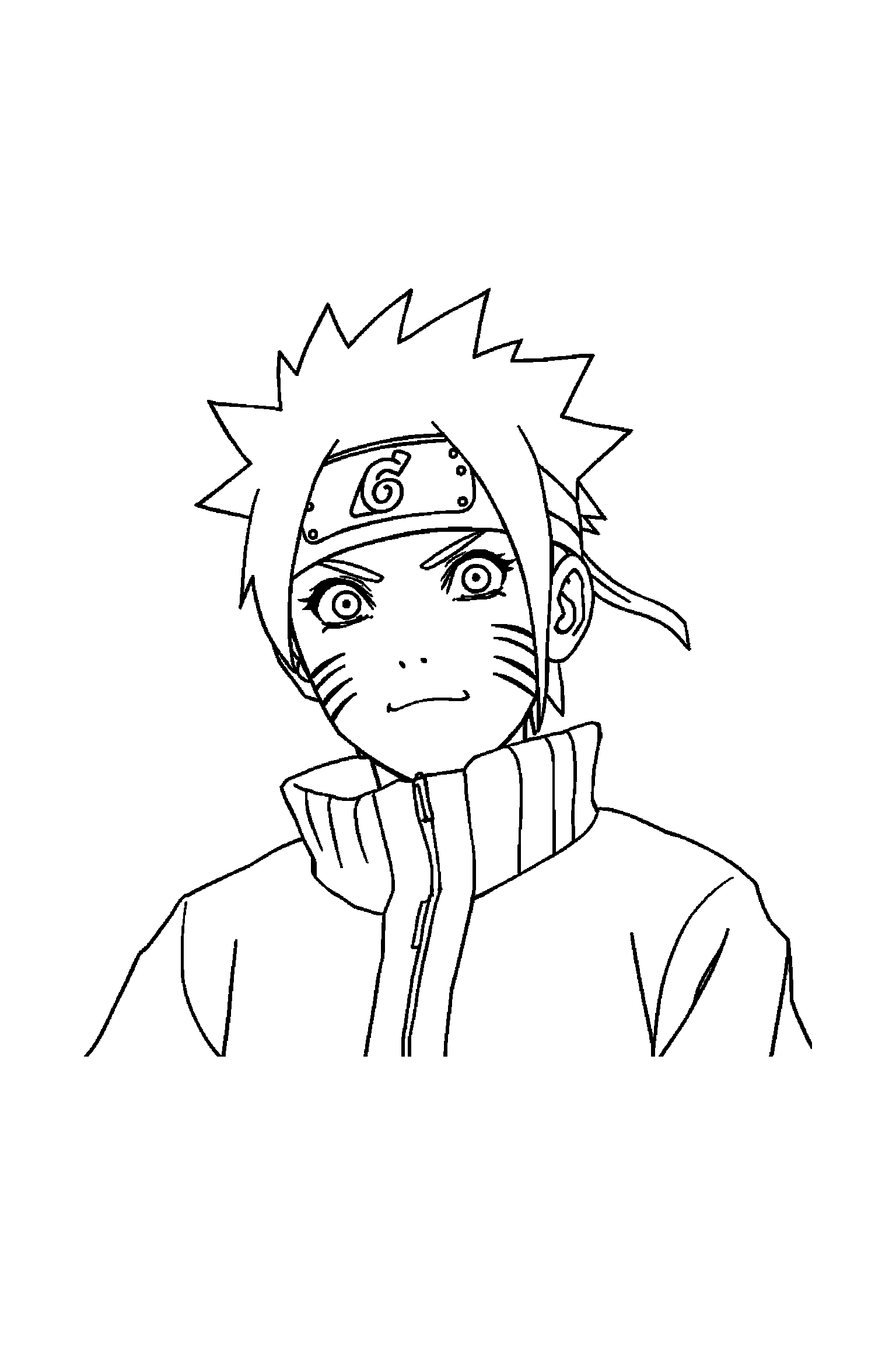 Coloriage Naruto gratuit à imprimer - Sakura dans une scène verticale avec un parchemin Coloriage Naruto gratuit à imprimer : Sakura dans une scène verticale avec un parchemin