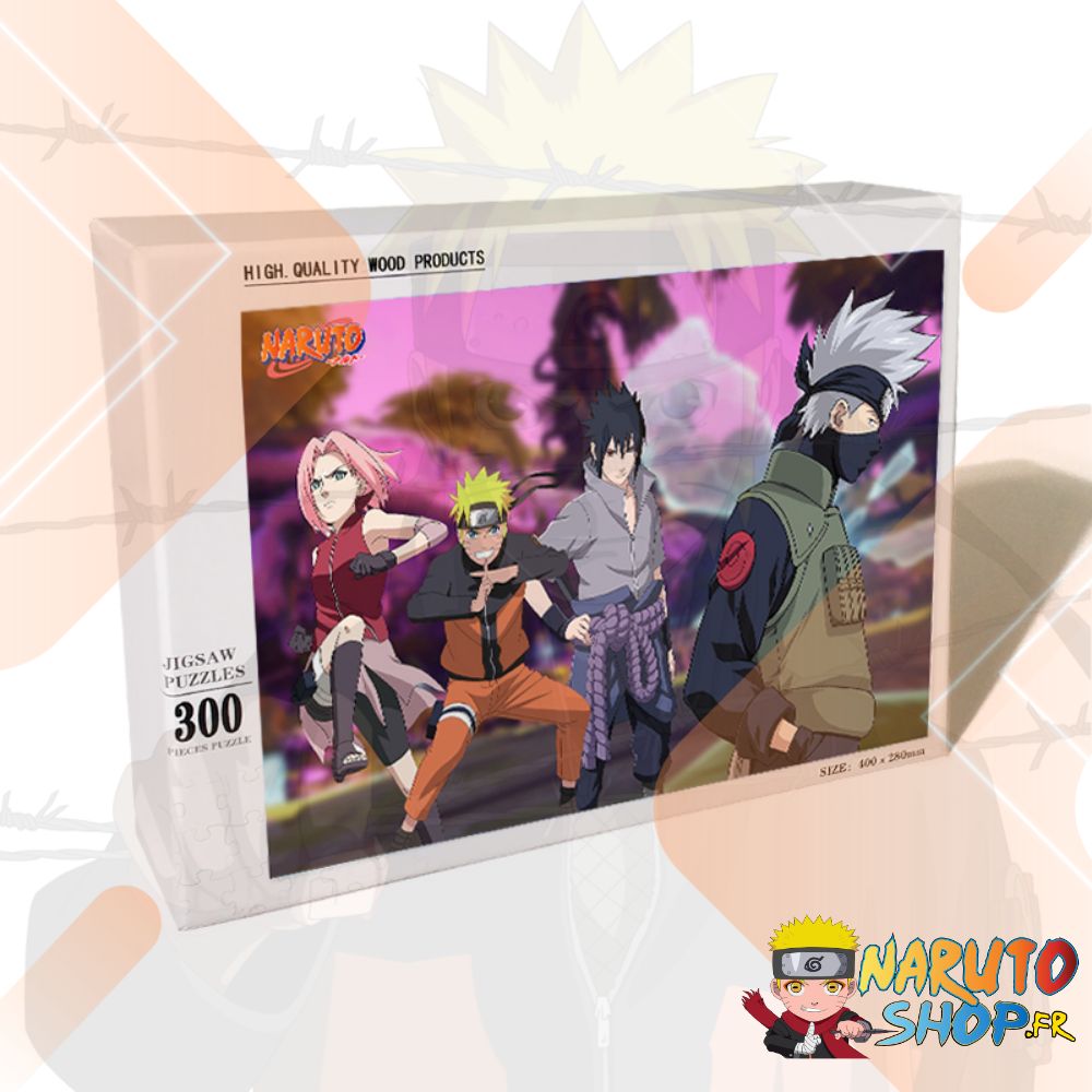 Puzzle Quiz Naruto équipe 7, 300 pièces avec Kakashi, Naruto, Sasuke et Sakura – Image 2