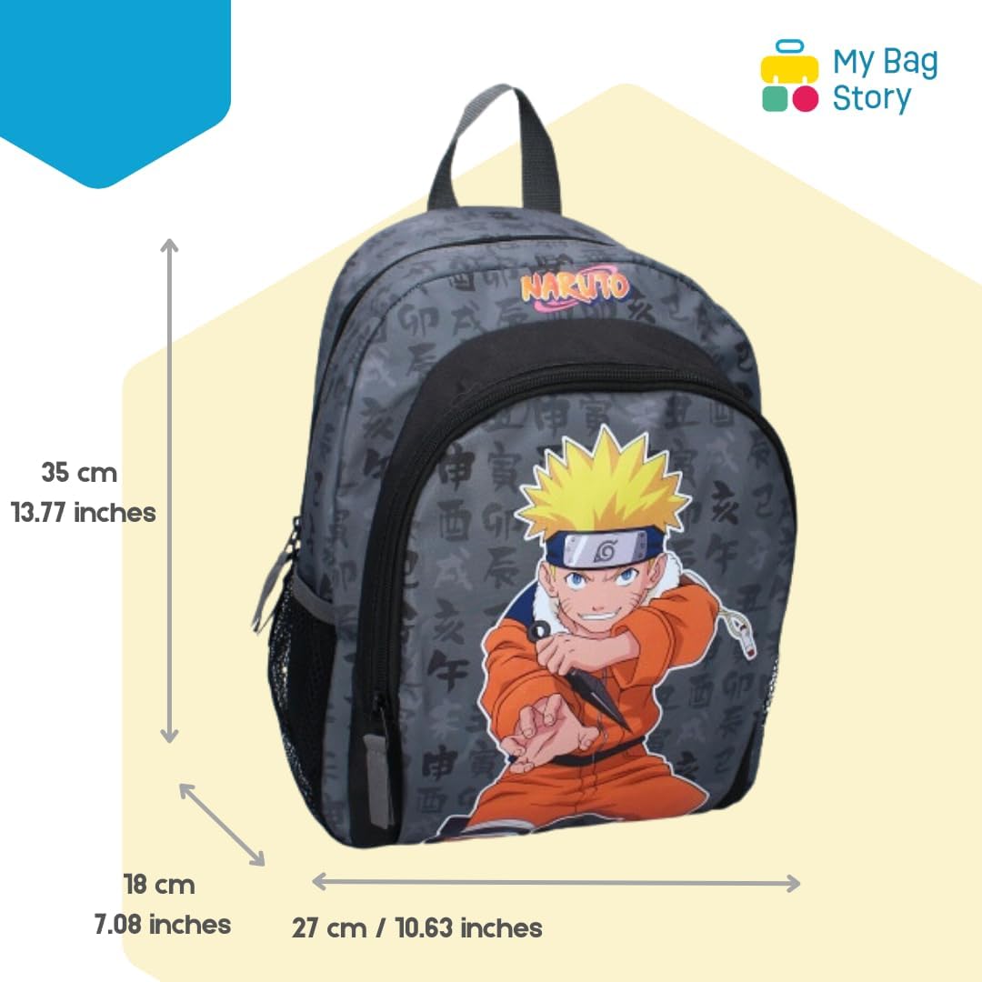 Sac à dos Naruto gris 35 cm avec bretelles réglables – Image 2