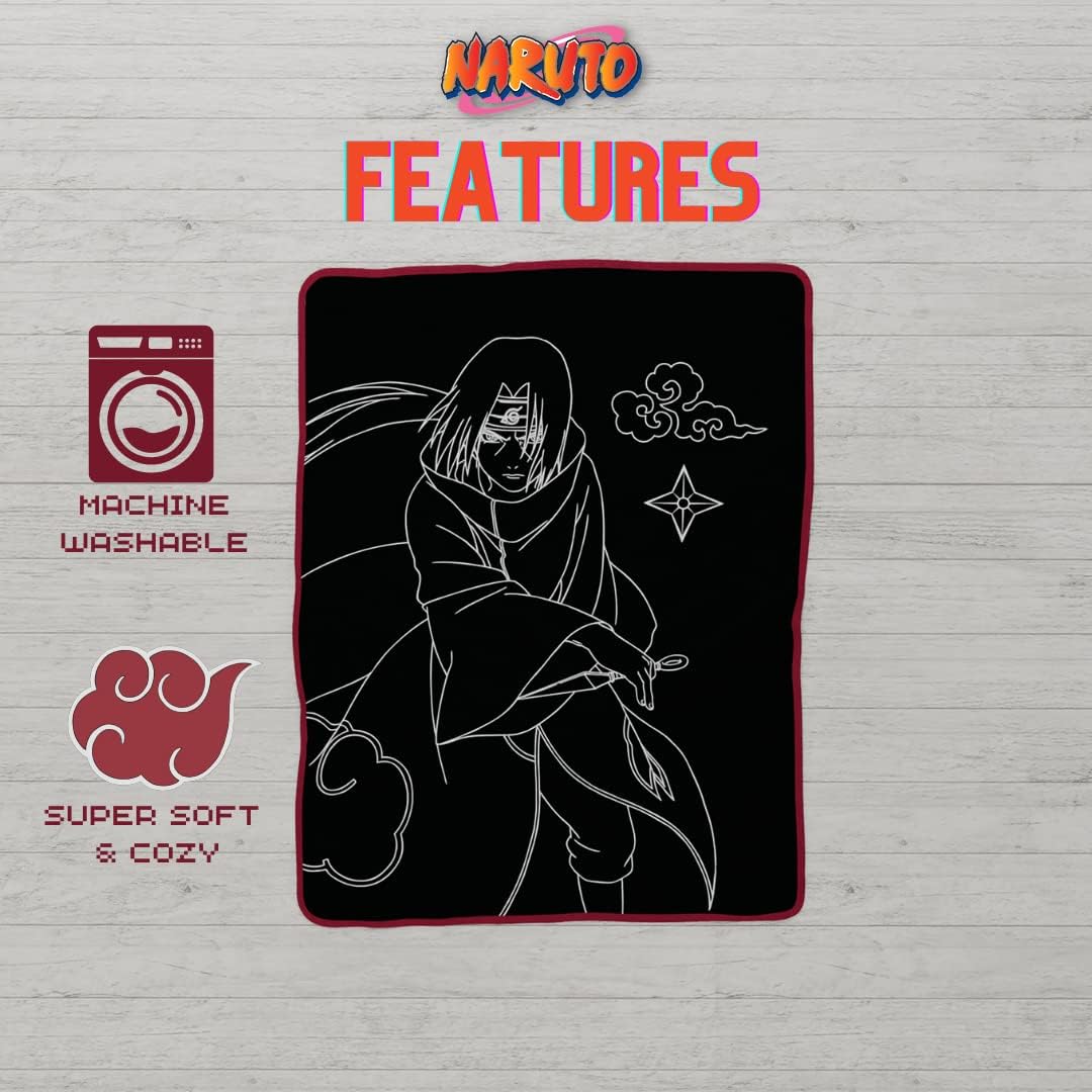 Couverture Naruto Itachi en micro raschel 116,8 x 152,4 cm – Image 3