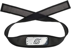 Bandeau Naruto Konoha 120 cm avec plaque en cuir PU
