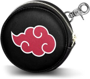 Porte-monnaie Cookie Naruto Clouds noir à glissière 8,7 x 8,7 cm