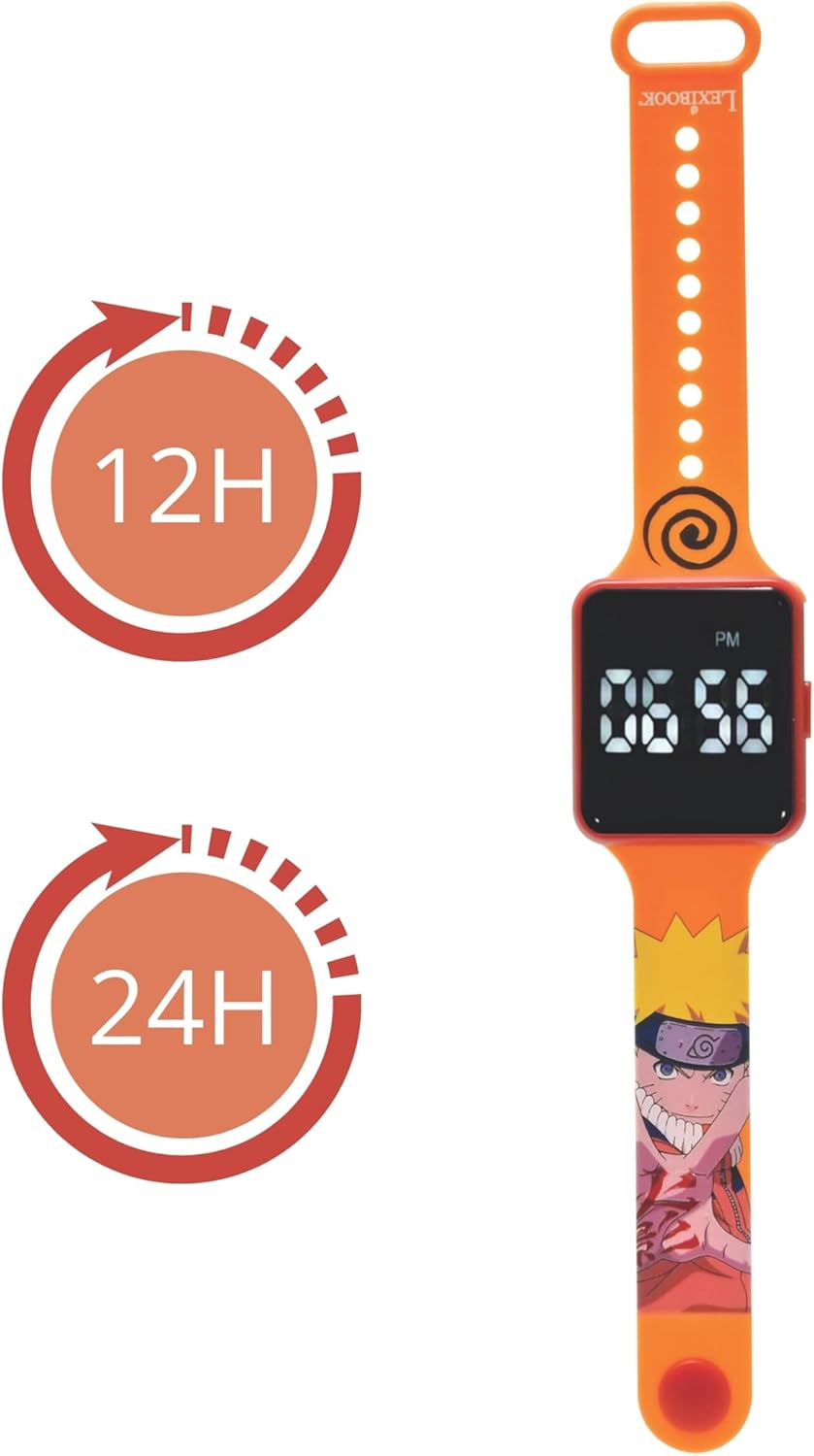 Montre digitale Naruto orange avec affichage 12 ou 24 h, DMW060NA – Image 2