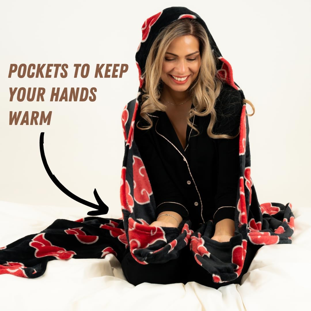 Poncho couverture à capuche Naruto Akatsuki 50 "X 70" – Image 4