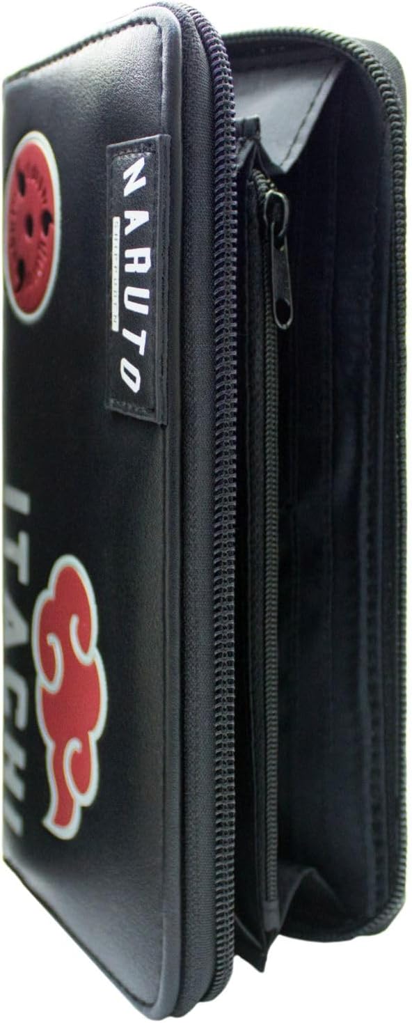 Pochette porte-cartes Naruto Itachi Akatsuki Sharingan noire – Image 3