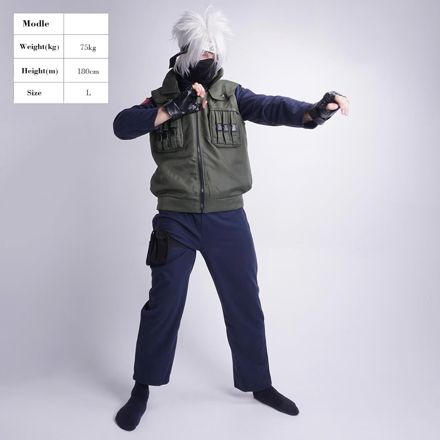 Gilet Naruto Kakashi Hatake de protection Chunin et Jonin XXL – Image 4