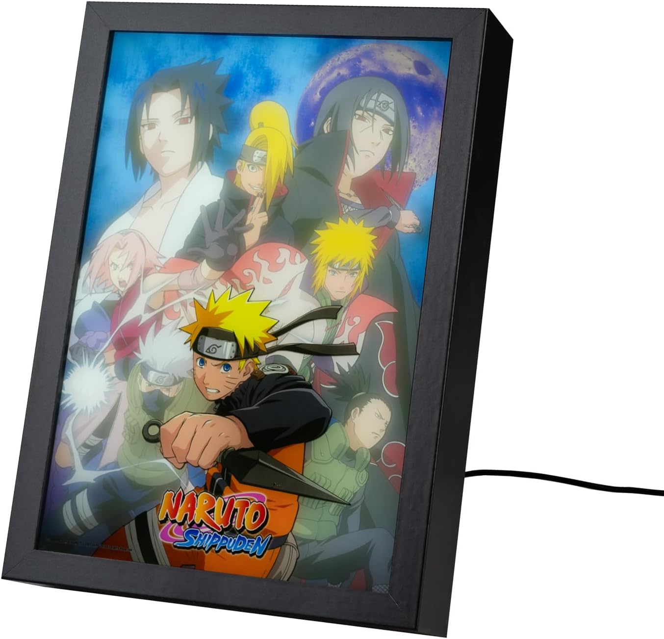 Cadre LED Naruto USB 20x28 cm à 3 modes d’éclairage
