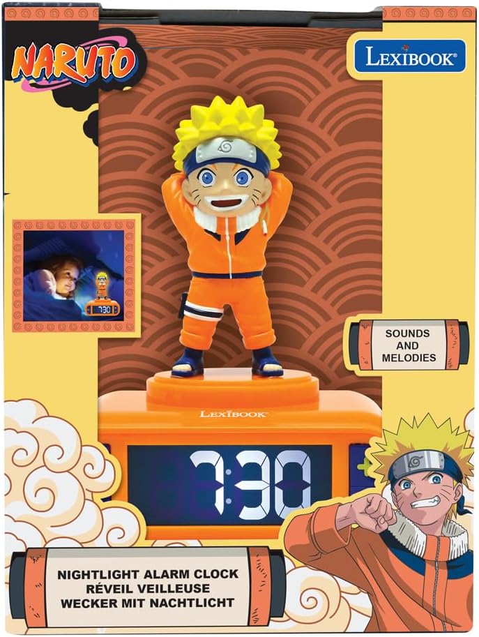 Réveil veilleuse Naruto orange avec écran LCD rétro-éclairé – Image 5