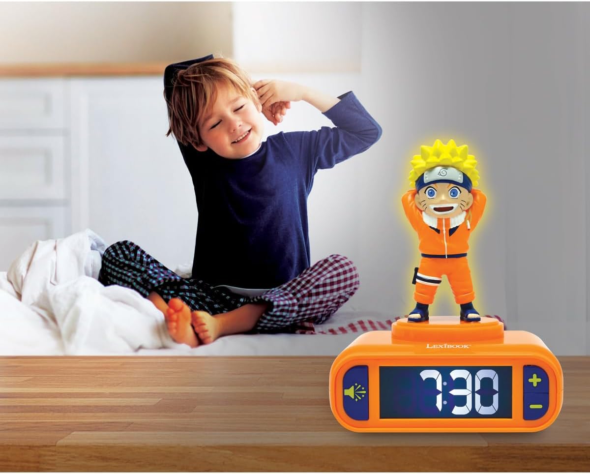 Réveil veilleuse Naruto orange avec écran LCD rétro-éclairé – Image 6