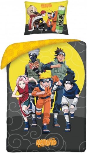 Parure de lit Naruto 5 personnages en coton 140 x 200 avec taie 70 x 90