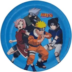 Assiettes Naruto en carton pour fête, lot de 8, 18 cm