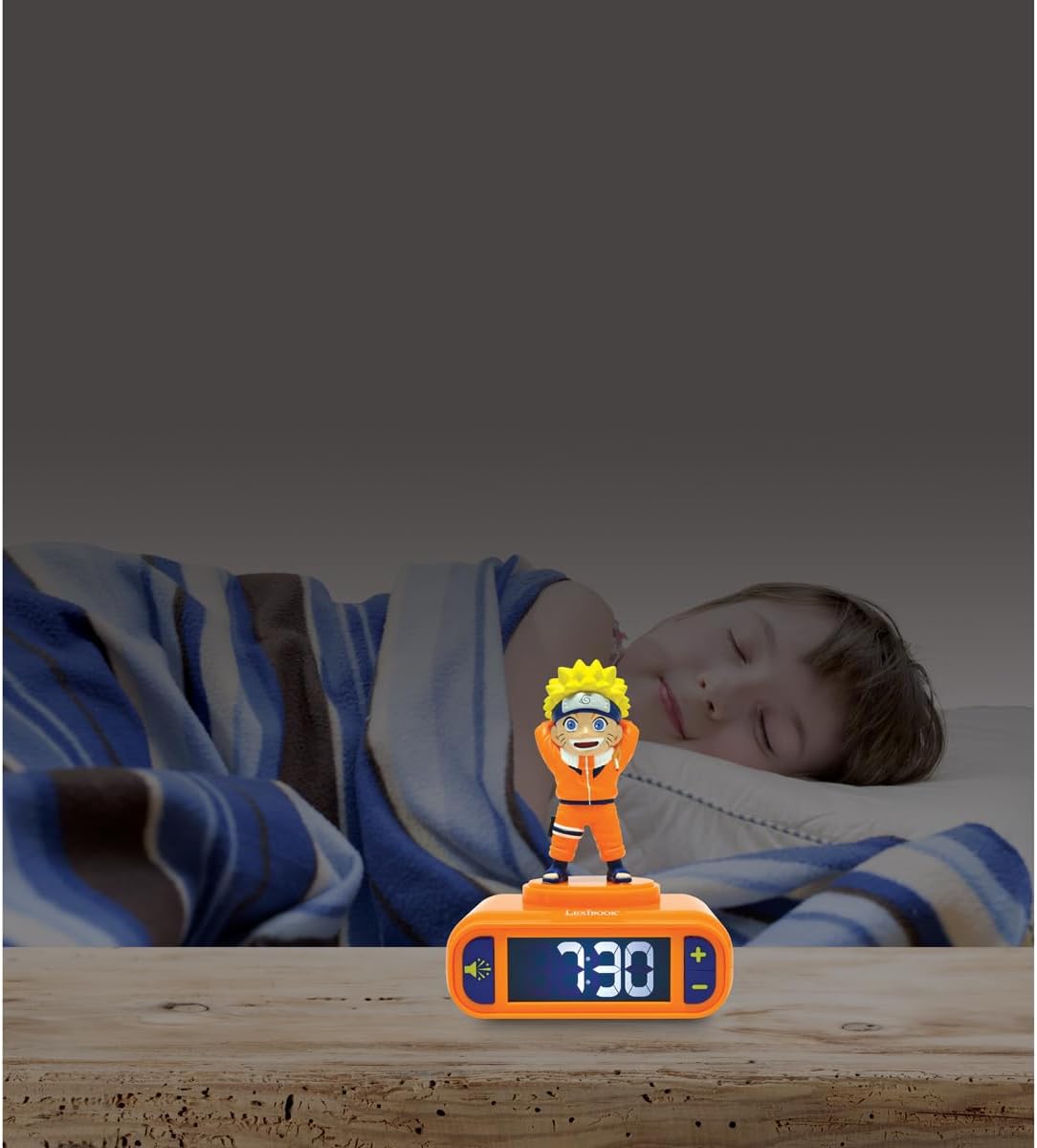 Réveil veilleuse Naruto orange avec écran LCD rétro-éclairé – Image 4